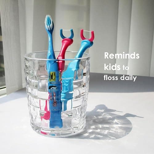 T.Smile Kids Evolutionary Clean Dental Flosser Kit, Child-Sized Handle & Refills, Fluoride Free, for Ages 3+, (Green Handle + 120 Refills) thumbnail 6