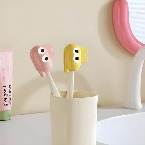 3-Pack Toothbrush Covers – Cute Travel Toothbrush Holder Set for Kids & Adults – Universal Tooth Brush Holder for Bathroom, Protective Tooth Brush Cover Cap Fits Most Manual & Electric Toothbrushes thumbnail 5