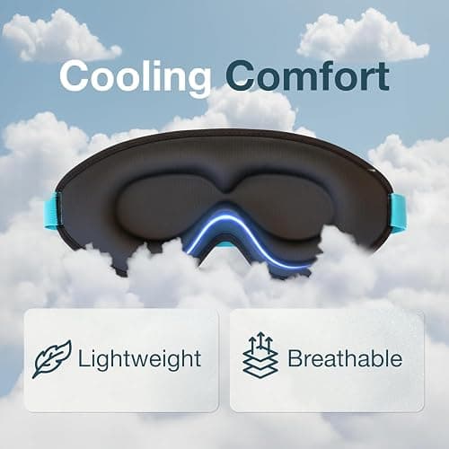 MyHalos® Sleep Mask – 3D Blackout Eye Mask for Women & Men, Side Sleepers, Zero Pressure Memory Foam Eyelash Friendly, Breathable,Award-Winning Sleep Aid for Travel (Black, 1 Count (Pack of 1) thumbnail 6