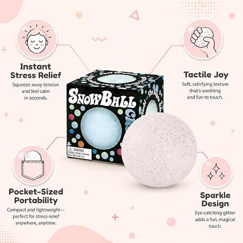 Snowball Stress Relief, Squeeze Fidget Ball for Adults,Slow Rise Portable Desk Ball,Relaxation & Daily Calm Gifts thumbnail 3