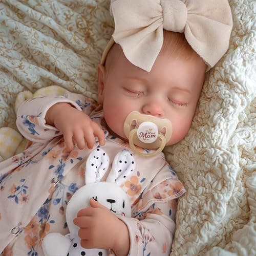 JIZHI Reborn Dolls 20 inch Soft Body Lifelike-Newborn Baby Dolls Sleeping Girl Dolls with Clothes and Toy Accessories Gift for Kids Age 3+, Yellow Floral - Image 1