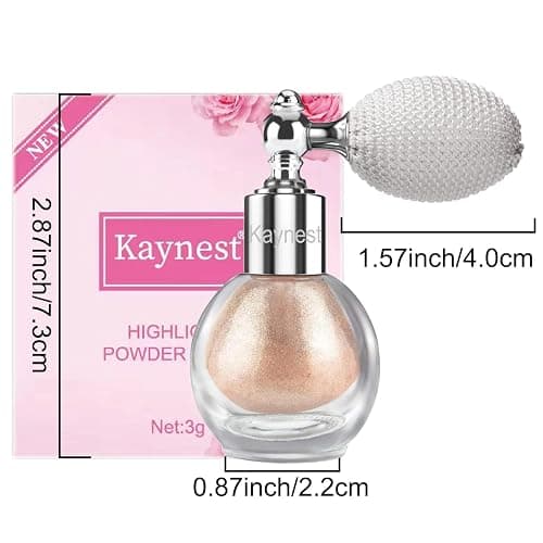 Champagne Highlighter Spray, Loose Shimmer Powder High Gloss Makeup Mist for Body, Face, Hair, Long Lasting Glitter Hairspray for Festive Party, Stage Shows, Nightclubs, Bar (2#) thumbnail 7