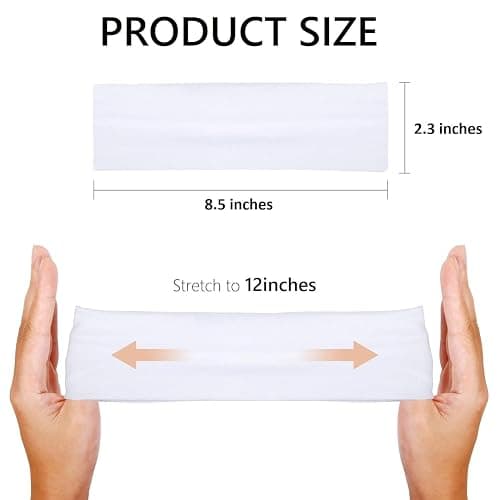 Fashionable Hair Accessories for Women: Non-Slip Elastic Cloth Headbands in Black and White, 9 Pack thumbnail 2