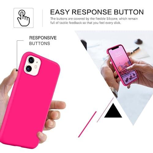 BENTOBEN for iPhone 11 Case, Case iPhone 11 Soft Silicone Gel Rubber Shockproof Bumper Full-Body Protective Anti-Slip Slim Flexible Women Girls Phone Case for iPhone 11 6.1" 2019, Hot Pink thumbnail 6