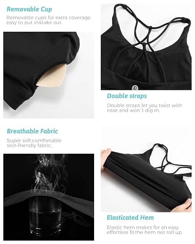 RUNNING GIRL Sports Bras for Women,Padded Sports Bra Tank Top Sexy Crisscross Back High Impact Longline Workout Yoga Bra thumbnail 5