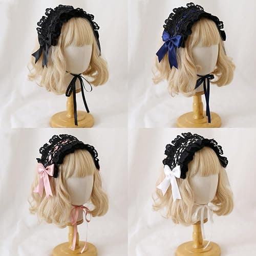 TTYAO REII Women's Lolita Headband Black Lace Maid Hairband Hair Accessories Girls Gothic Headdress for Cosplay Costume Party thumbnail 5