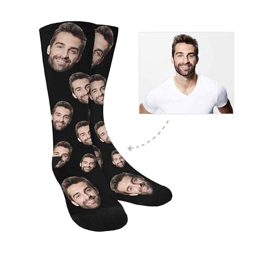 Custom Socks with Faces Change Men Face Size Personalized Printed Photo Crew Socks thumbnail 2