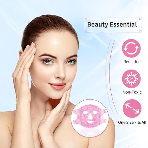 CONBELLA Cold Face Eye Masks Ice Face Mask Hot Cold Compress for Dark Circles, Puffiness, Migraines, Headache, Stress, Redness, Cooling Face Masks for Women Man, Skin Care thumbnail 6