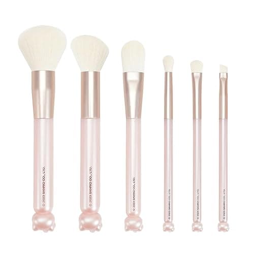 Impressions Vanity 6 PCs Makeup Brush set with Hello Kitty Kawaii Icon and Aluminum Ferrule, Super Soft Makeup Brushes for Foundation, Face Powder, Blending, Defined Shadow, Eye Shadow (Pink) - Image 1