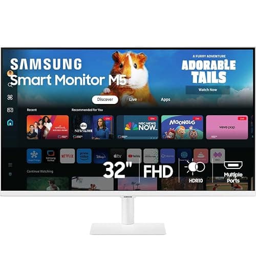 SAMSUNG 32-Inch M5 (M50D) Series FHD Smart Monitor with Streaming TV, Speakers, HDR10, Gaming Hub, Multiple Ports, Workout Tracker, Vision Accessibility Tools, LS32DM501ENXZA, 2024 - Image 1