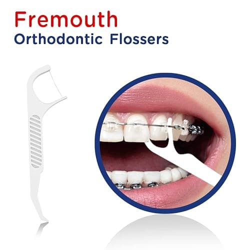 Fremouth Orthodontic Flossers for Braces - Ortho Floss Picks, 100 Count | Upgraded Braces Flossers, Dental Flossers 50 Count (Pack of 2) for Adults & Kids thumbnail 2