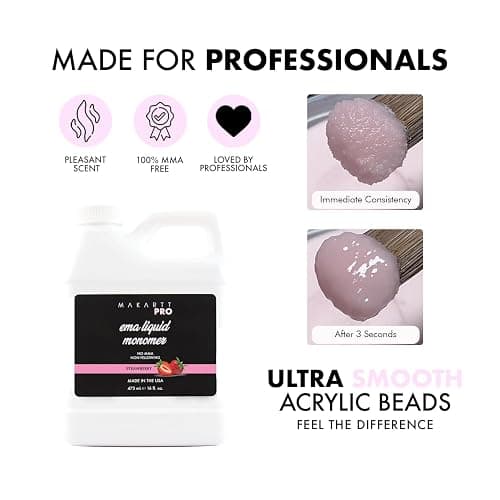 MakarttPro Strawberry Scented Monomer for Acrylic Nail Sets and Acrylic Nail Kit, 16oz - Medium to Fast Setting, MMA Free, Made in USA, Professional Quality Acrylic Liquid thumbnail 3