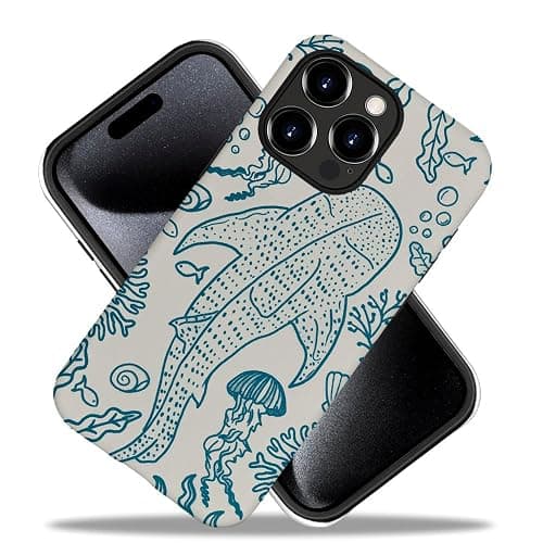 Generic Case for iPhone 15 Pro - [Drop Protection Phone Cover] - Hybrid Case for Girl Women - Shark Whale Coral Reef - Shark Whale Coral Reef - iPhone 15 Pro thumbnail 2