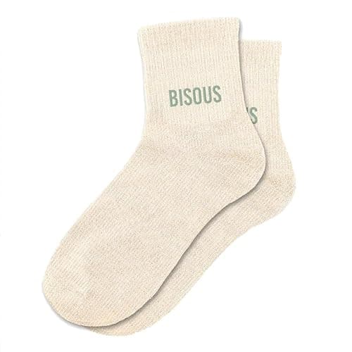 STC Chaussettes paillettes bisous beige - Image 1