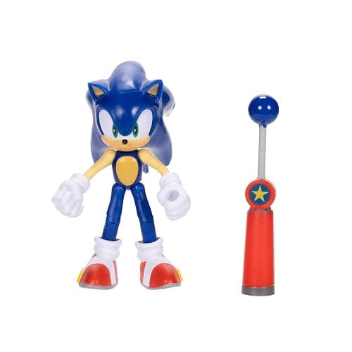 Sonic the Hedgehog 4-inch Sonic Action Figure with Blue Checkpoint Accessory. Ages 3+ (Officially licensed by Sega) - Image 1