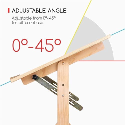 MEEDEN Wood Adjustable Drafting Table: 35.5" x 23.5" Art Drawing Desk with Various Height and Tiltable - Rustic Artist Desk with Pencil Ledge and Ruler for Writing Reading Graphic Design thumbnail 4