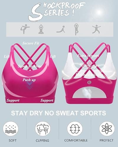 RUNNING GIRL Sports Bras for Women,Padded Sports Bra Tank Top Sexy Crisscross Back High Impact Longline Workout Yoga Bra thumbnail 4