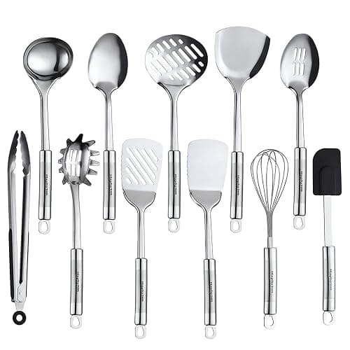 Maphyton Cooking Utensil Set, 11 PCS Stainless Steel Kitchen Utensil Set, Nonstick Kitchen Gadgets Cookware Set with Spatula - Image 1