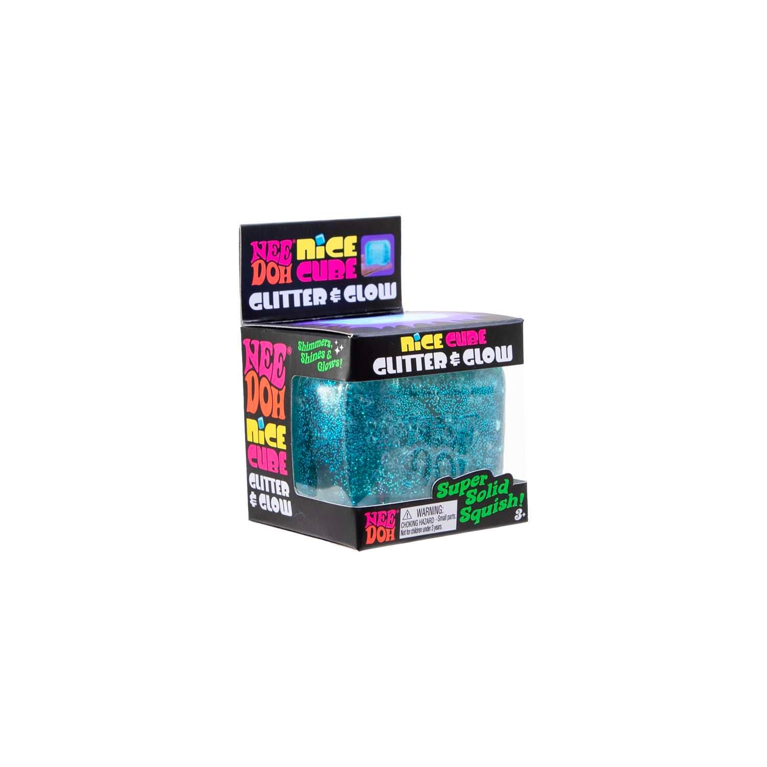 NeeDoh Nice Cube Glitter & Glow, Squishy Sensory Stress Relief Fidget Toy, Calming Cube for Kids and Teens, Assorted Colours, Satisfying Tactile Play, Suitable for Ages 3 and Up thumbnail 5