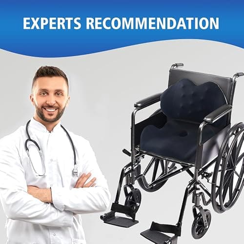 Lexeme X Large Memory Foam Seat Cushion Lumbar Support Pillow for Sciatica & Tailbone Pressure Relief Coccyx Pad for Office Chair, Car,Wheelchair,Home,Office thumbnail 8