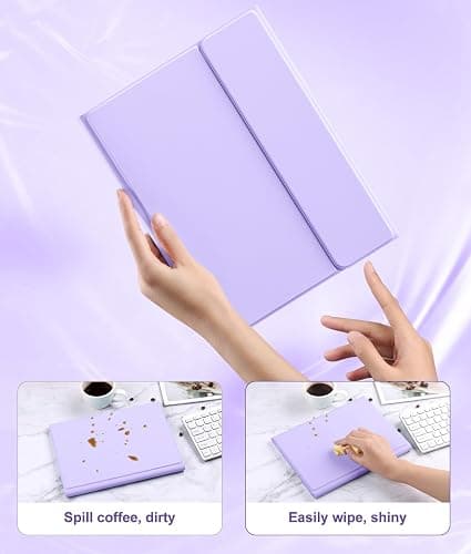 Harvopu Compatible for iPad 11th 10th Generation Case with Keyboard, Folio Cover with Pencil Holder, Multi-Touch Trackpad, 7 Color Backlit, Detachable Keyboard for iPad (A16) 11th/10th Gen (Purple) thumbnail 5