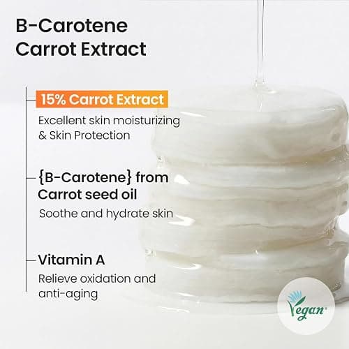 SKIN FOOD since 1957 Carotte Carotène Calmant Tampon d'eau 250g (8.81 oz.) 60 Sheets - Tampons en coton apaisants pour le visage anti-rougeurs pour peau sensible, végétalien, sans cruauté thumbnail 7