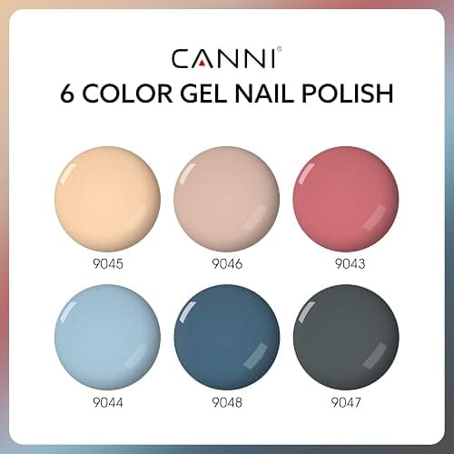 CANNI 6 Colors 9 ML Hema-Free Brown Gel Nail Polish Set, Fall Light Brown Nude Blue Gel Polish Kit, Soak Off LED Nail Gel Manicure Kit DIY at Home Salon Gifts thumbnail 2