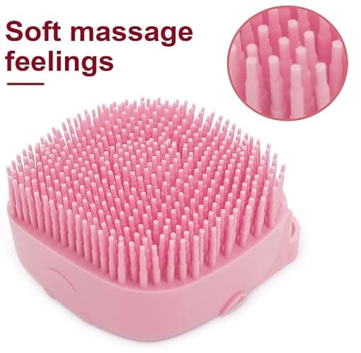 Pet Bath Massage Brush Puppy Dog Cat Grooming Cleaning Soft (Pink) thumbnail 7