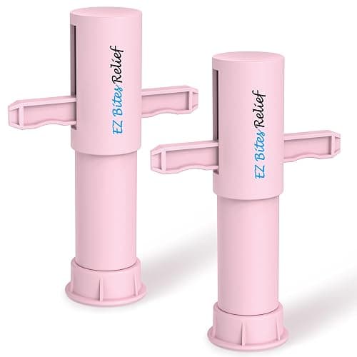 YARKOR EZ Bites Relief Venom Extractor Suction Pump 2 Pcs, Bee Sting Tools - Natural Itch Relief, Bite and Sting First Aid for Backpacking, Camping and Hiking - Pink - Image 1