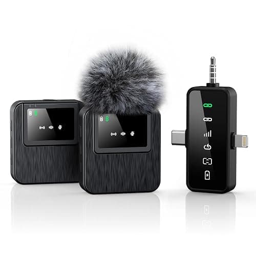 BAILIXIN 3-in-1 Mini Microphone for iPhone, Android, Camera - 328ft Long Range, 20H Battery Life, Wireless Microphones, Lapel Mic with AI Noise Reduction for Video Recording, YouTube, TikTok - Image 1