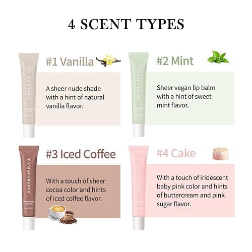 URQT 4PCS Summer Special Lip Butter Balm, Hydrating, Nourishing & Softening Lip Care with Natural Oils & Fruit Extracts, Long-Lasting Moisture, Non-Sticky Shine, Soften Dry Lips Lip Care (4PCS, 4) thumbnail 3