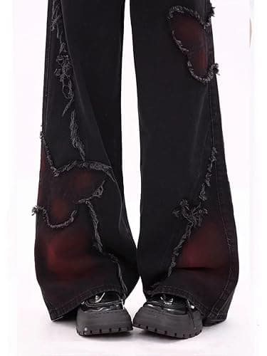 Hugboom Baggy Pants for Women Girls Cute Jeans Y2k Pants Star Straight Leg Streetwear Clothing thumbnail 5
