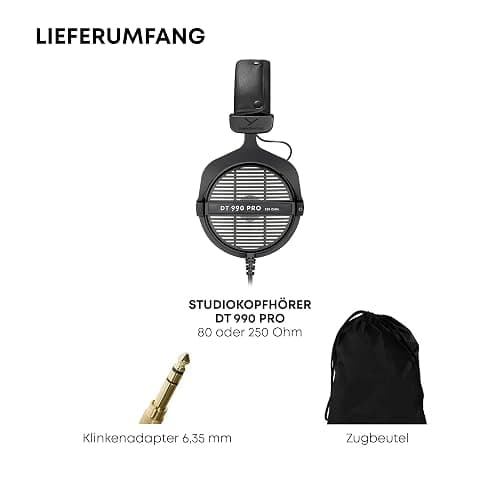 beyerdynamic DT 990 PRO einseitig kabelgebundener Over-Ear-Studiokopfhörer für Mixing, Mastering und Editing mit 80 Ohm. Handmade in Germany thumbnail 3