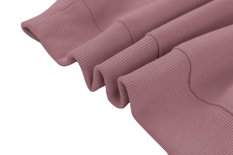 Lauweion Women Solid Basic Fleece Letter Loose Hoodie Sweatshirt Long Sleeve Kangaroo Pocket Drop Shoulder Pullovers Top thumbnail 7
