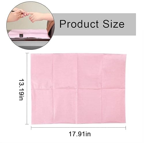 LXIANGN 125PCS Disposable Nail Art Table Towels Mat 13" X 17" Waterproof 3 Ply Nail Art Mat Paper Sheet Clean Pads Tattooing Table Mat Nail Table Cover Tattoo Supplies (Pink) - Pink thumbnail 3