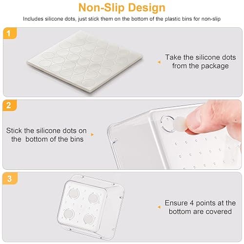 SMARTAKE 22-Piece Drawer Organizer with Non-Slip Silicone Pads, 5-Size Clear Desk Drawer Organizer Trays Storage Tray for Makeup, Jewelries, Utensils in Bedroom Dresser, Office and Kitchen, Clear thumbnail 7