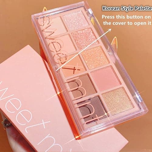 Go Ho 10 Colors Eyeshadow Palette,Matte&Glitter&Shimmer Eyeshadow Korean Makeup,Long Lasting Blendable Shades,Naturing-Looking,Waterproof Cool Eye Shadow Makeup Palette,01 thumbnail 2