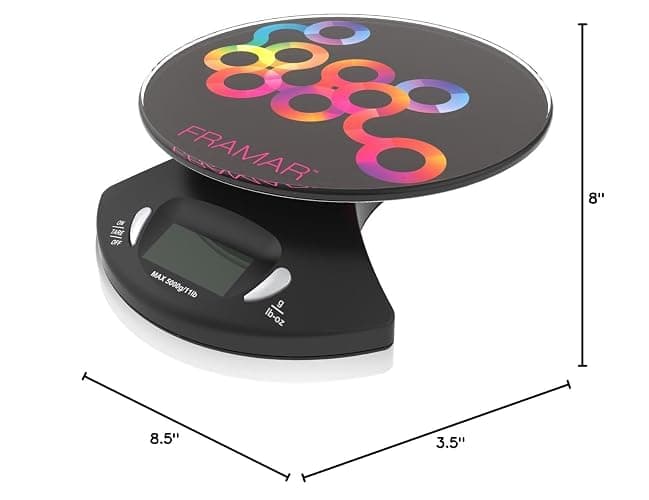 FRAMAR Hair Color Scale for Hair Salon - Digital Scale for Hair Color, for Kitchen, Food, Stylist, Easy to Clean, Accurate - Elegant Black thumbnail 9