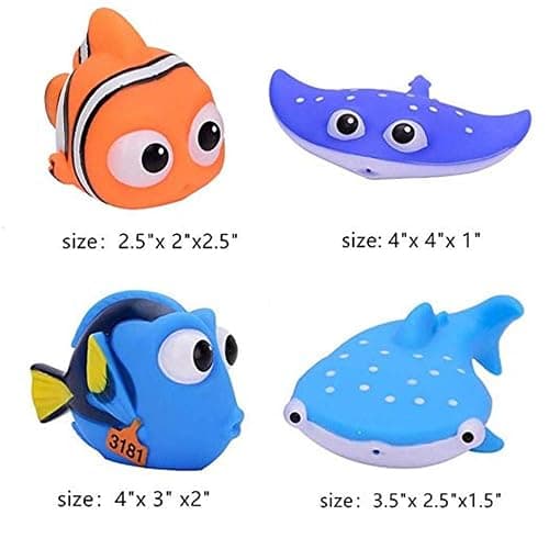 Kid Shower Toy Baby Bath Squirt Toys,Shark Bathtub Water Toys,4pcs Toddlers Infant Swimming Pool Toys,for Birthday Gifts Summer Beach,Pool Activity thumbnail 6