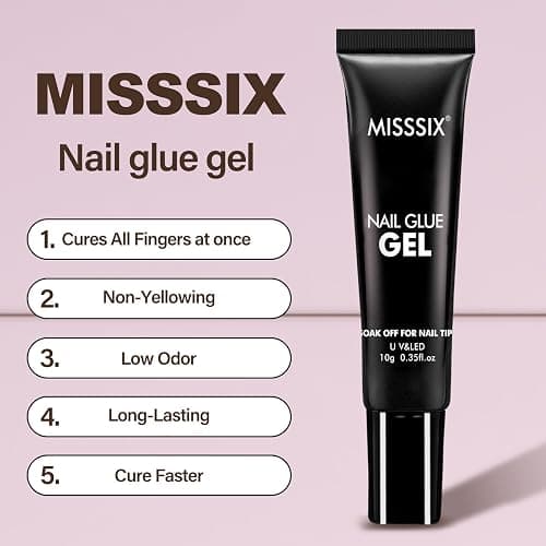 Misssix Medium Coffin Gel x Nail Tips Kit, 216Pcs Pre Etched Clear Nail Tip | Full Cover False Nail 9-in-1 Gel Glue and Portable Mini U V Nail Lamp for Women 12 Sizes thumbnail 3