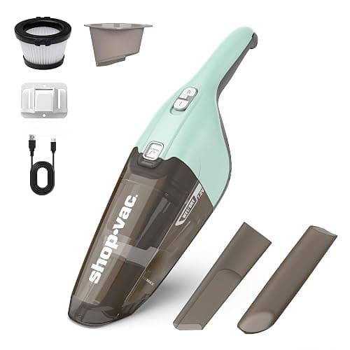 Shop-Vac Wet/Dry Handheld Vacuum Cordless, Powerful Portable Car Vacuum Rechargeable, Wall-Mounted Hand Vac with Crevice Tool, Lightweight Hand Vacuum for Home & Car, Washable Filter, Green - Image 1