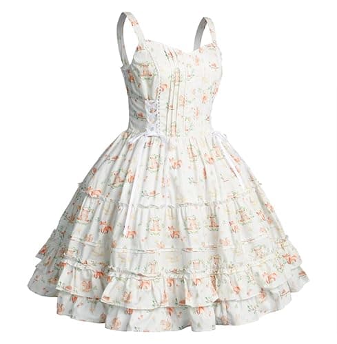 Jeufoin Women Gothic Lolita Dress Classic Summer Sleeveless Vinage Goth Lolita Dress Plus Size Anime Maid Cosplay Costume thumbnail 3