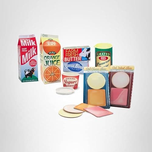 Melissa & Doug Fridge Fillers Grocery Play Food Cartons (8 Pieces) Wooden Toy Groceries, Pretend Play Food, Kitchen Accessories for Kids Ages 3+ - FSC Certified thumbnail 11