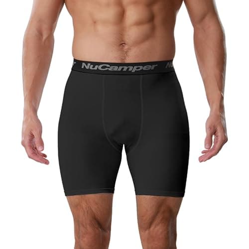 NuCamper Men’s Compression Shorts Spandex Athletic Underwear Performance Gym Boxer Briefs Cool Dry Active Baselayer thumbnail 2