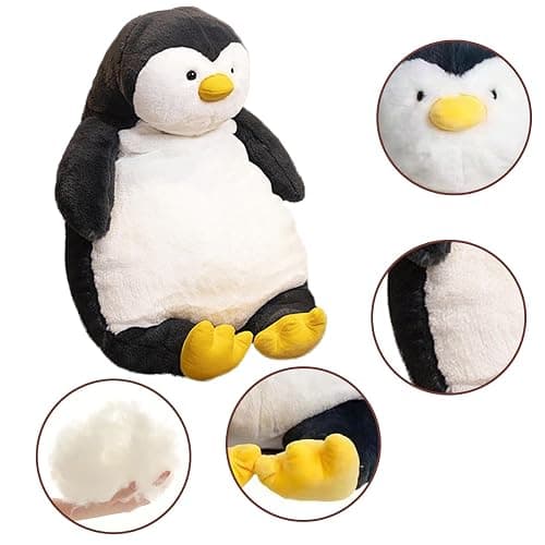 ARELUX 22in Large Penguin Plush Stuffed Animal Hugging Pillow:Soft Giant Sleeping Body Warm Fluffy Pillow Adorable Chubby Plushie Toy Creative Dormitory thumbnail 6