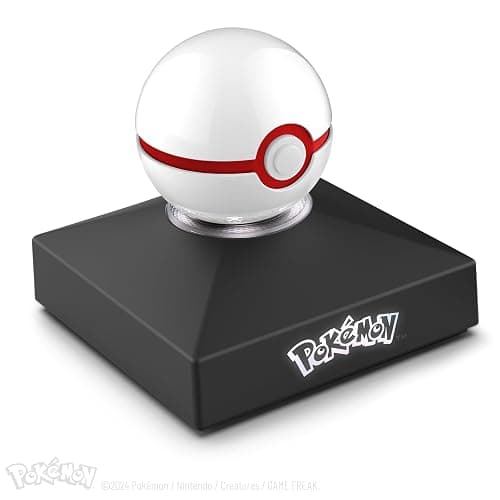 The Wand Company Pokémon Trainer Mini Poké Ball Range of Authentic Replicas - Realistic, Electronic, Die-Cast Poké Ball with Display Stand Light Features (Mini Premier Ball) thumbnail 6