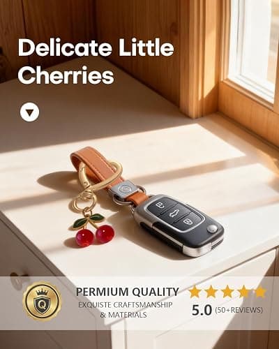 NEGTTE Keychain Cherry Bag Charms - Adorable Key Chains Women Cute for Handbags & Car Keys | Fashion Gift for Women thumbnail 4
