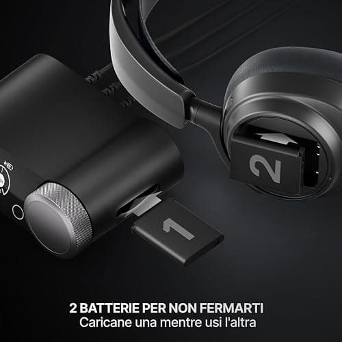 SteelSeries Arctis Nova Pro Omni - Cuffie wireless Hi-Res, 96kHz/24bit, ANC, Mic ClearCast Pro, Filtro antirumore IA, App mobile, Mix 2,4GHz + BT, OmniPlay PC+PlayStation+Xbox - Grafite thumbnail 6