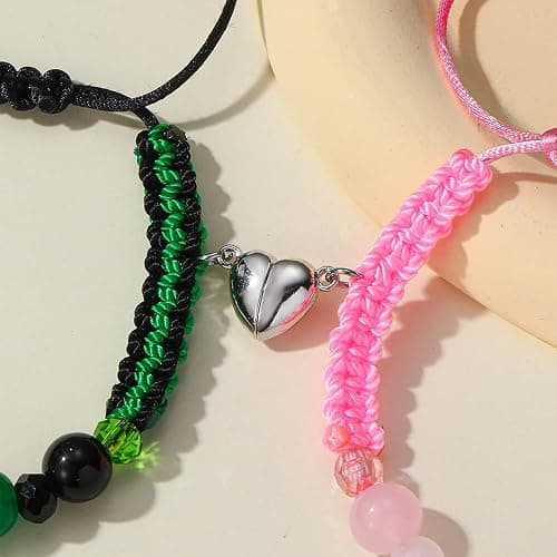 Elphaba Galinda Matching Bracelets -Braided Friendship Bracelet- Rhinestone Crown Witch Hat Matching Bracelets -Couples BFF Accessories Gifts for Fans Party Dress Decor thumbnail 6