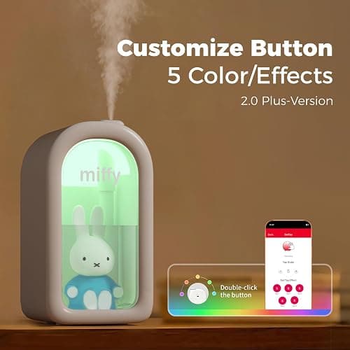 Mipow X Miffy Cool Mist Humidifier - Ultrasonic Quiet Humidifier, Mini Cute Humidifier with Night Light, 380ml for Bedroom, App-Controlled RGB Light (2.0 Plus-Version) - Blue thumbnail 4